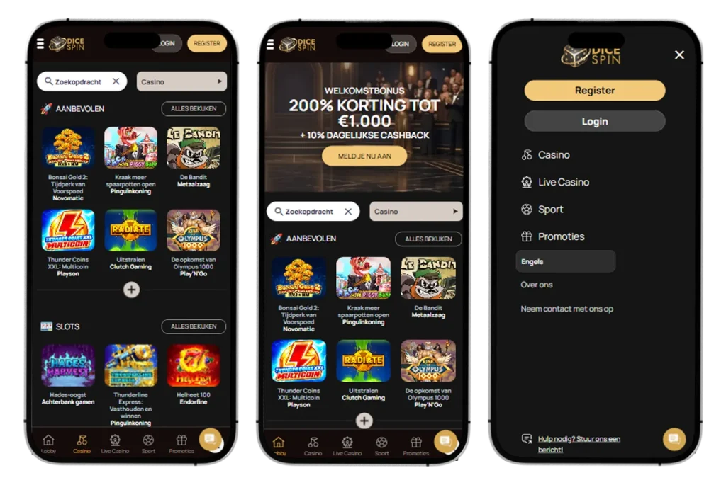 DiceSpin Casino Mobiel spelen